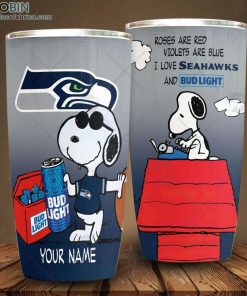Personalized NFL Seattle Seahawks Tumbler Snoopy Bud Light Beer Lover Tumbler