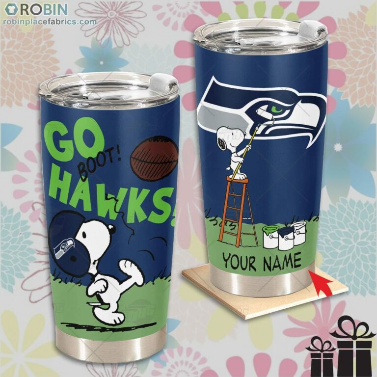 Personalize NFL Seattle Seahawks Tumbler Snoopy Tumbler