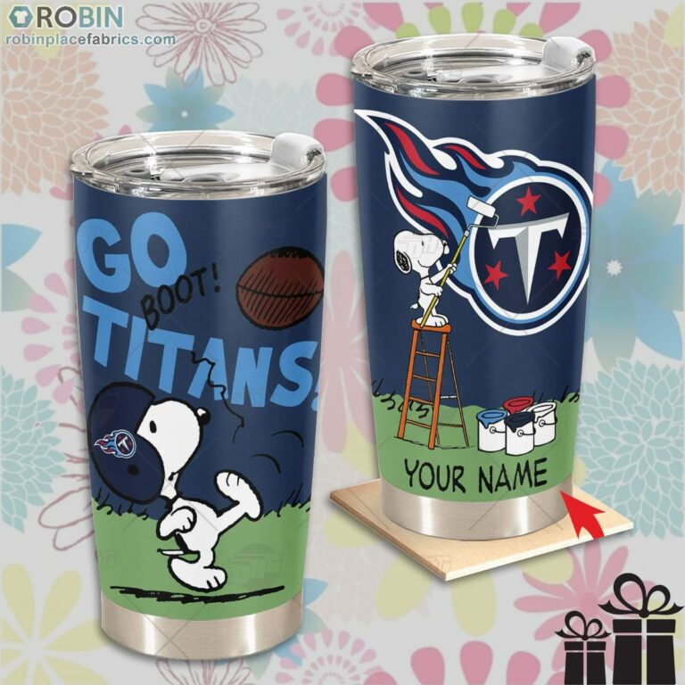 Personalize NFL Tennessee Titans Tumbler Snoopy Tumbler