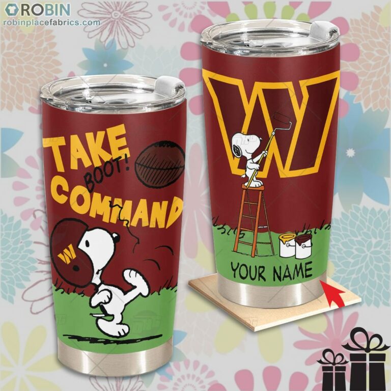 Personalize NFL Washington Commanders Tumbler Snoopy Tumbler