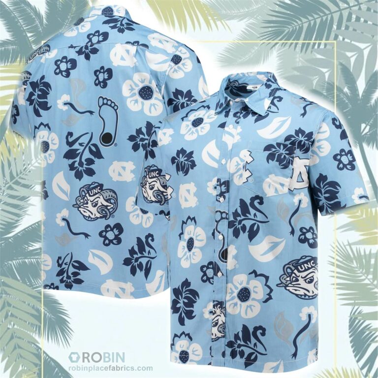 North Carolina Tar HeelsShort Sleeve Floral Button-Up Shirt