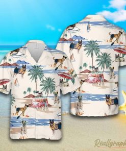 Norwegian Elkhound Summer Beach Hawaiian Shirt, Short Sleeve Button Up Shirt Norwegian Elkhound Summer Beach Hawaiian Shirt, Short Sleeve Button Up Shirt