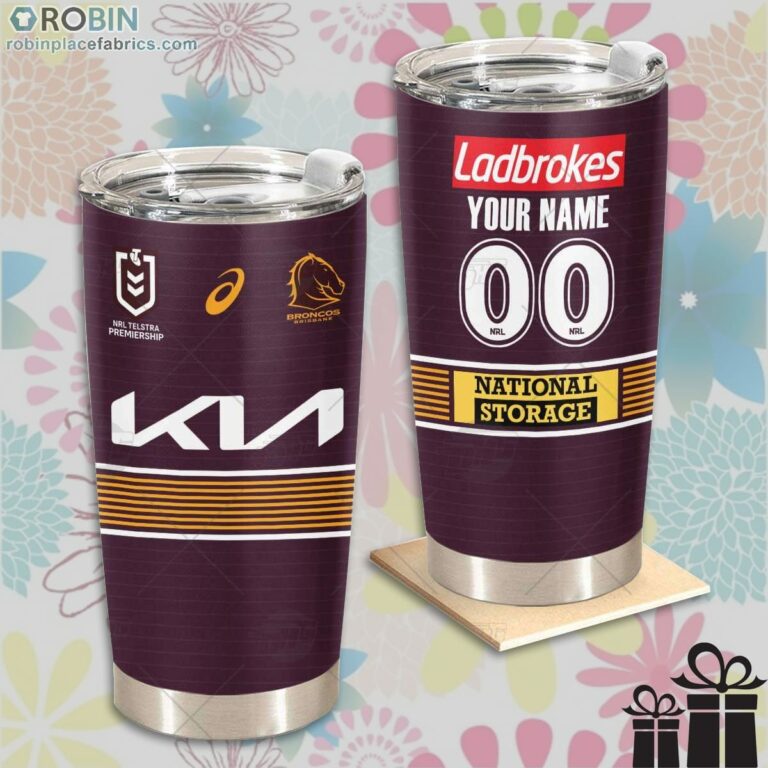 Personalise NRL Brisbane Broncos Home Jersey Tumbler