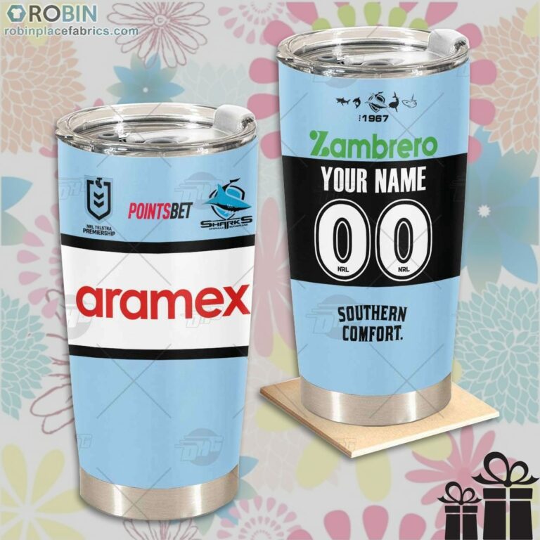 Personalise NRL Cronulla-Sutherland Sharks Home Jersey Tumbler