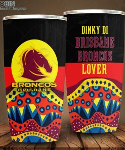 NRL Dinky Di Brisbane Broncos Lover Aboriginal Flag x Indigenous Stainless Steel Tumbler
