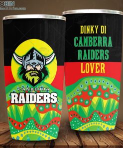 NRL Dinky Di Canberra Raiders Lover Aboriginal Flag x Indigenous Stainless Steel Tumbler