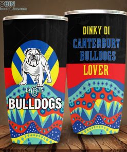 NRL Dinky Di Canterbury Bulldogs Lover Aboriginal Flag x Indigenous Stainless Steel Tumbler