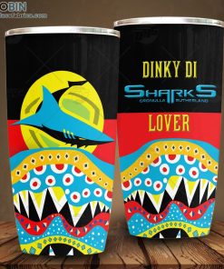 NRL Dinky Di Cronulla-Sutherland Sharks Lover Aboriginal Flag x Indigenous Stainless Steel Tumbler