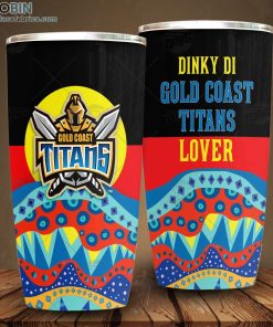 NRL Dinky Di Gold Coast Titans Lover Aboriginal Flag x Indigenous Stainless Steel Tumbler NRL Dinky Di Gold Coast Titans Lover Aboriginal Flag x Indigenous Stainless Steel Tumbler