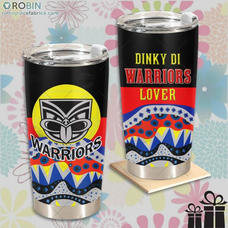 NRL Dinky Di New Zealand Warriors Lover Aboriginal Flag x Indigenous Stainless Steel Tumbler