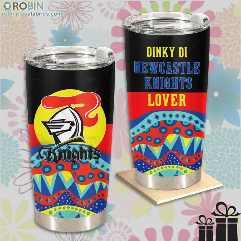 NRL Dinky Di Newcastle Knights Lover Aboriginal Flag x Indigenous Stainless Steel Tumbler