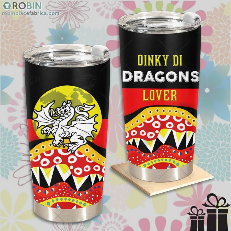NRL Dinky Di St. George Illawarra Dragons Lover Aboriginal Flag x Indigenous Stainless Steel Tumbler