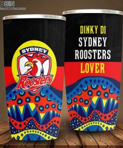 NRL Dinky Di Sydney Roosters Lover Aboriginal Flag x Indigenous Stainless Steel Tumbler