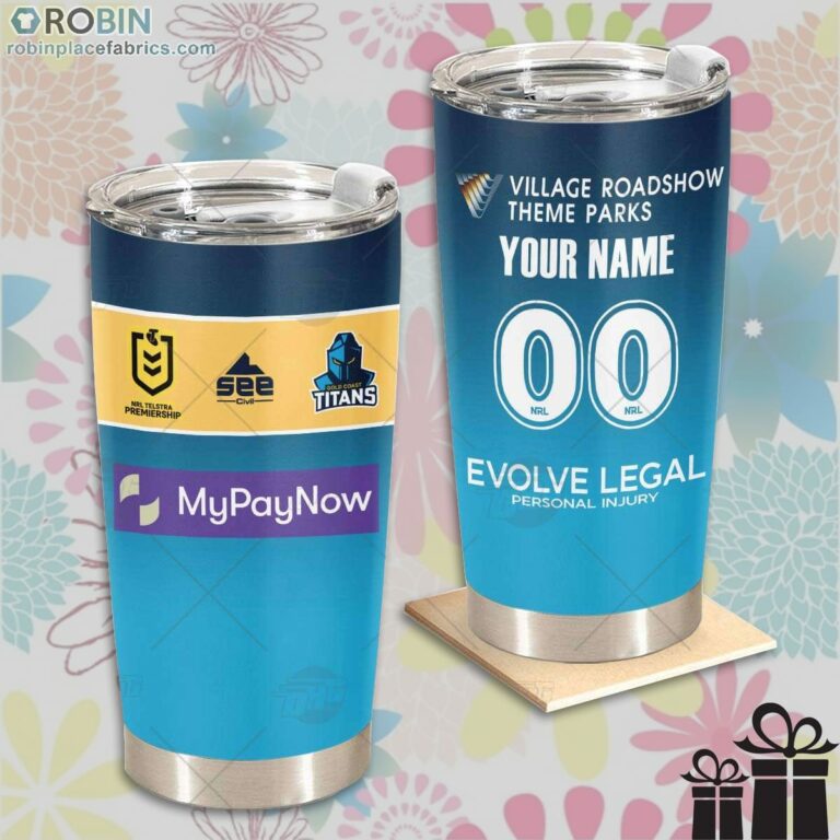 Personalise NRL Gold Coast Titans Home Jersey Tumbler