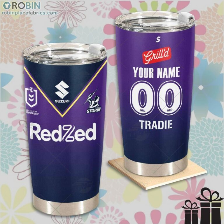 Personalise NRL Melbourne Storm Home Jersey Tumbler
