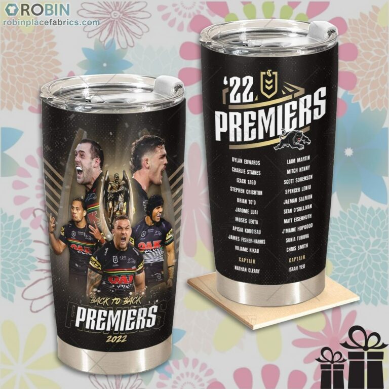 NRL Penrith Panthers 2022 Back To Back Premiers Fan Stainless Steel Tumbler