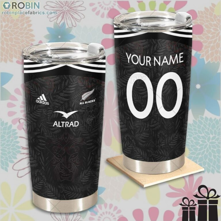 Personalise NZL Rugby All Blacks Maori Indigenous Jersey Tumbler