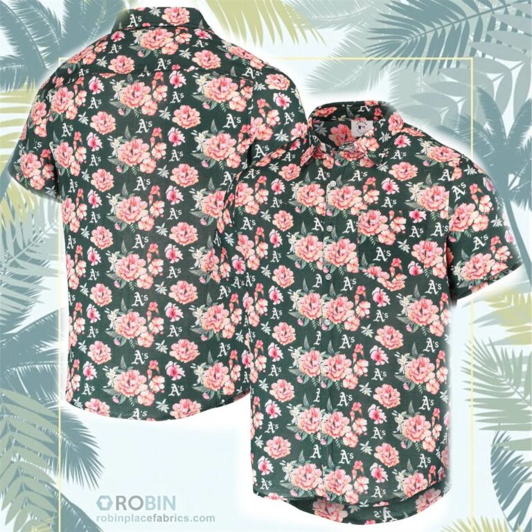 Oakland Athletics Floral Linen Button-Up Shirt