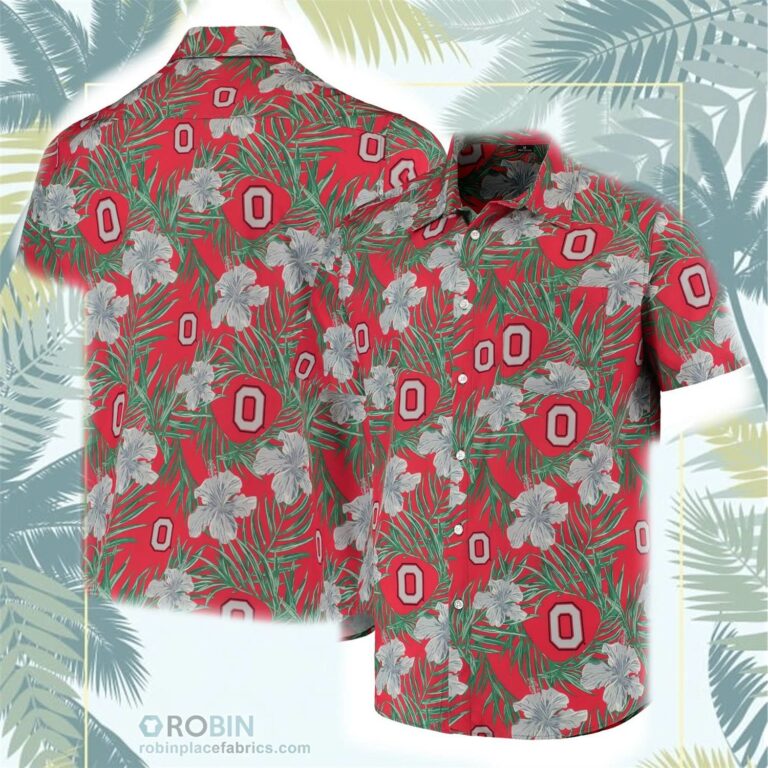 Ohio State Buckeyes Floral Button-Up Shirt