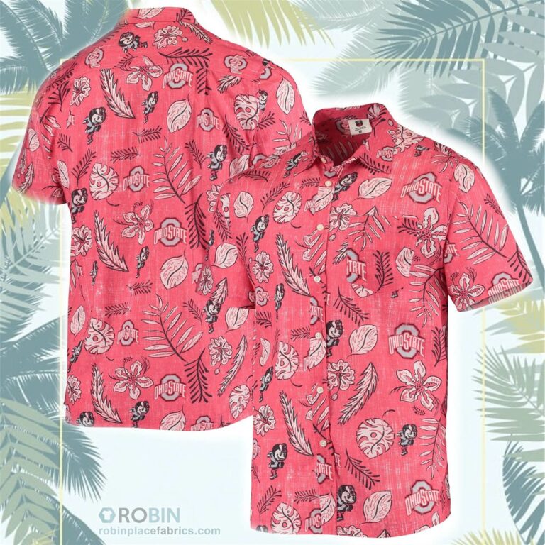 Ohio State Buckeyes Vintage Floral Button-Up Shirt