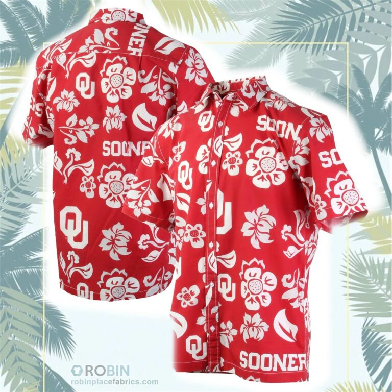 Oklahoma SoonersShort Sleeve Floral Button-Up Shirt