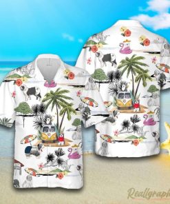 Old English Sheepdog Beach Hawaiian Shirt, Short Sleeve Button Up Shirt Old English Sheepdog Beach Hawaiian Shirt, Short Sleeve Button Up Shirt