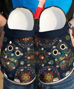 Owl Hippie Animal Hippie Mandala Unisex Crocs