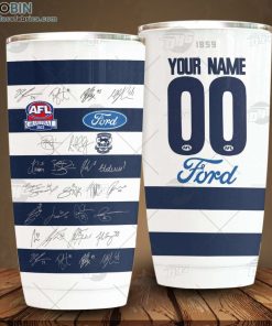 Personalised AFL Geelong Cats Grand Final Team Signatures Guernsey Tumbler