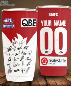 Personalised AFL Sydney Swans Grand Final Team Signatures Guernsey Tumbler