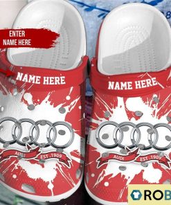 Personalized Audi Red White Crocs