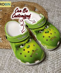Personalized Christmas Classic Clogs Angry Face Of The Grinch Crocband Crocs