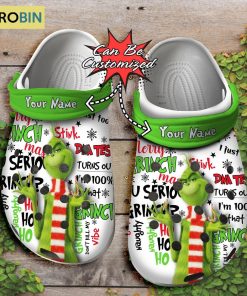 Personalized Christmas Classic Clogs Merry Grinchmas Crocband Crocs