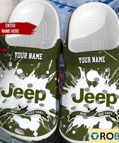Personalized Jeep Dark Blue White Crocs