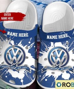 Personalized Volkswagen Blue White Crocs
