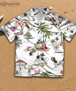 Petit Basset Griffon Vendeen Beach Hawaiian Shirt, Short Sleeve Button Up Shirt Petit Basset Griffon Vendeen Beach Hawaiian Shirt, Short Sleeve Button Up Shirt
