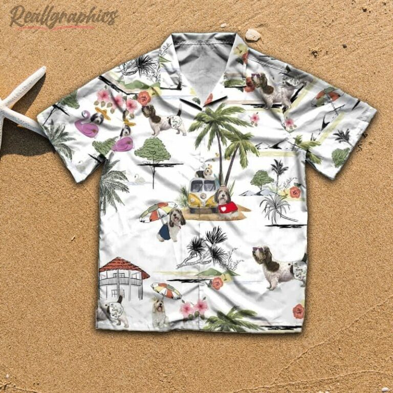 Petit Basset Griffon Vendeen Beach Hawaiian Shirt, Short Sleeve Button Up Shirt