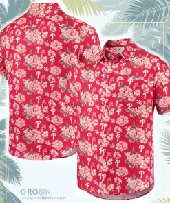 Philadelphia Phillies Floral Linen Button-Up Shirt