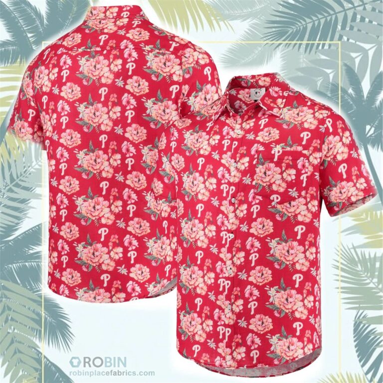 Philadelphia Phillies Floral Linen Button-Up Shirt