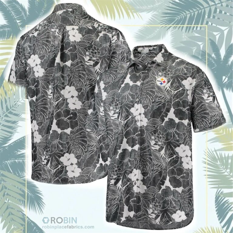 Pittsburgh Steelers Tommy Bahama Coconut Point Playa Floral Button-Up Shirt