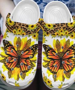 Pretty Flower Butterfly Crocs – Classic Clog