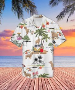 Pyrenean Shepherd Beach Hawaiian Shirt, Short Sleeve Button Up Shirt
