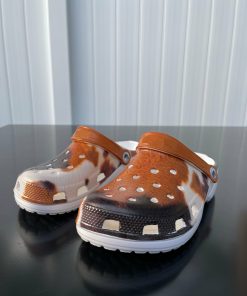 Realistic Cow Print Crocs Shoes