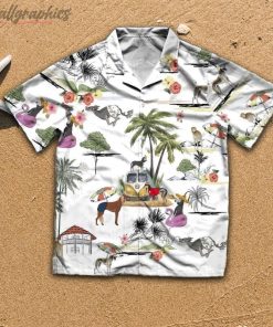 Saluki Beach Hawaiian Shirt, Short Sleeve Button Up Shirt