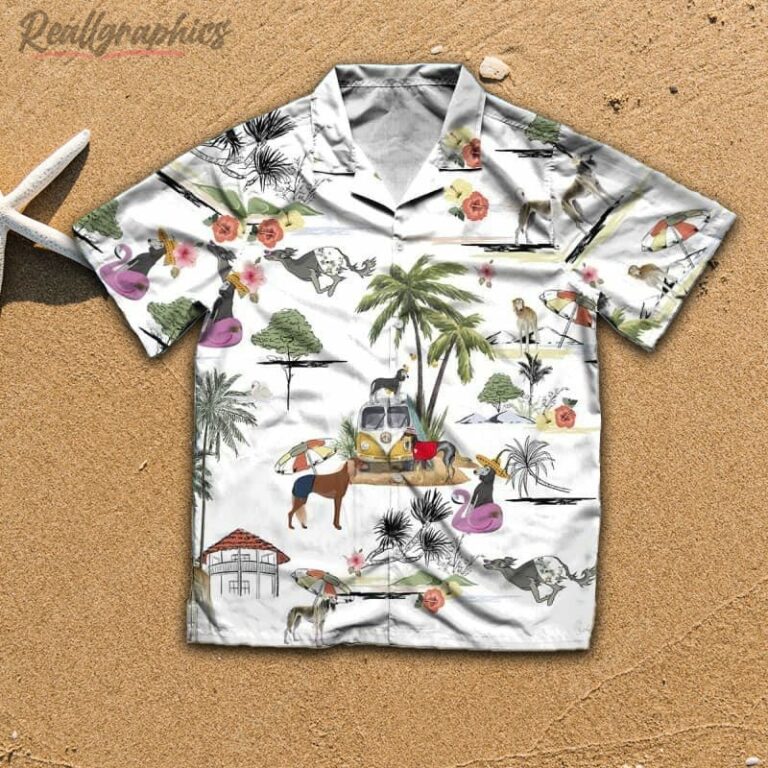 Saluki Beach Hawaiian Shirt, Short Sleeve Button Up Shirt
