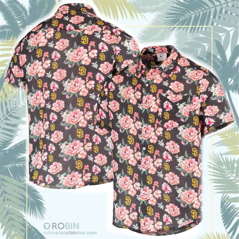 San Diego Padres Floral Linen Button-Up Shirt