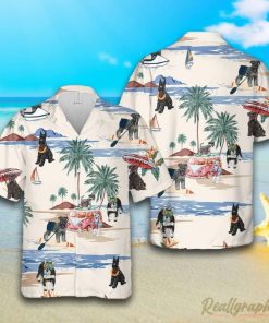 Schnauzer Summer Beach Hawaiian Shirt, Short Sleeve Button Up Shirt