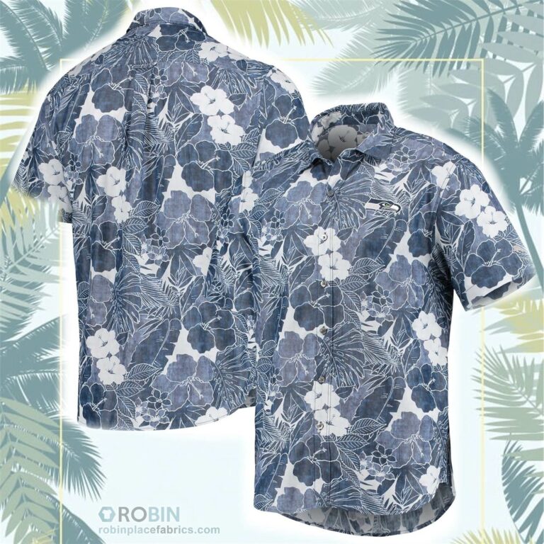 Seattle Seahawks Tommy Bahama Coconut Point Playa Floral Button-Up Shirt