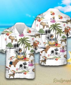 Shar-Pei Beach Hawaiian Shirt, Short Sleeve Button Up Shirt