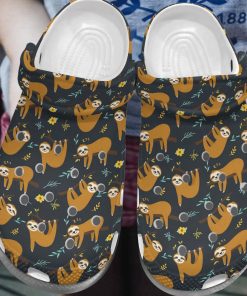 Sleeping Cute Sloths Tree Flower Crocs – Classic Clog
