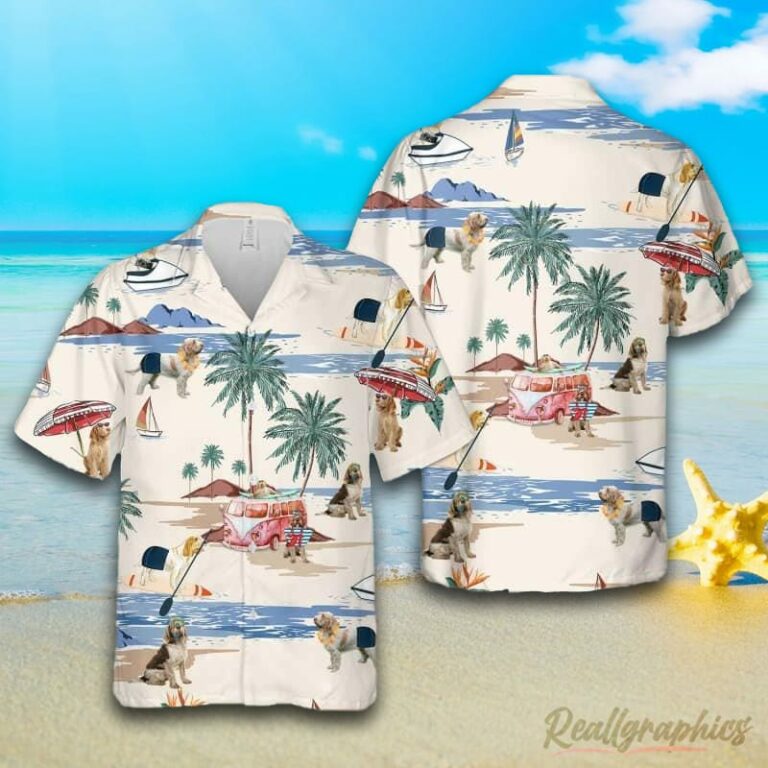 Spinone Italiano Summer Beach Hawaiian Shirt, Short Sleeve Button Up Shirt